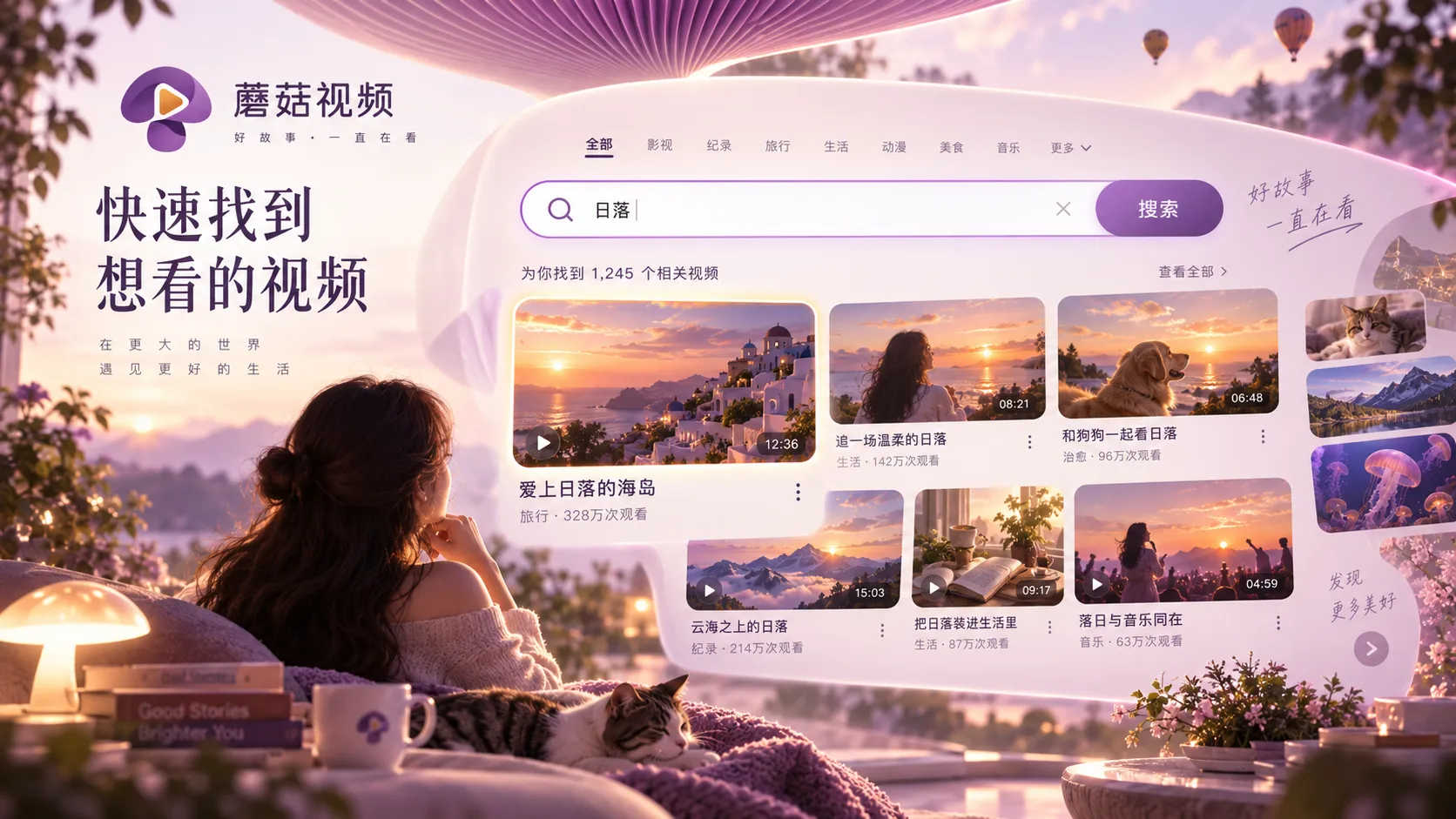 蘑菇视频站内搜索关键词使用方法